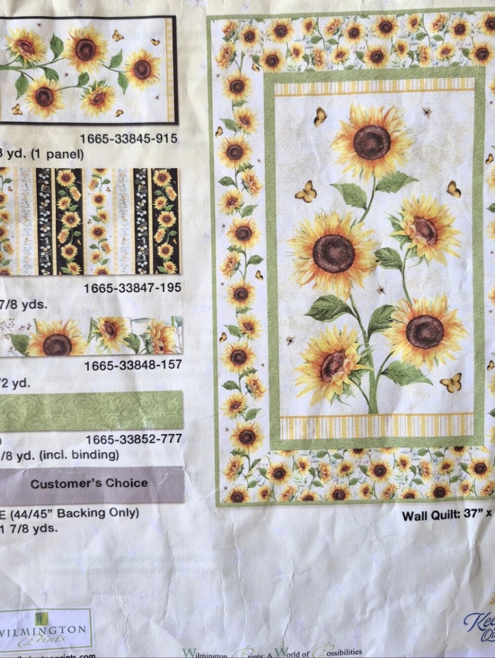 Sundance Meadow  Wall Quilt Kit Designed By Nancy Mink - Sunflower Days. - Picture 7 of 7